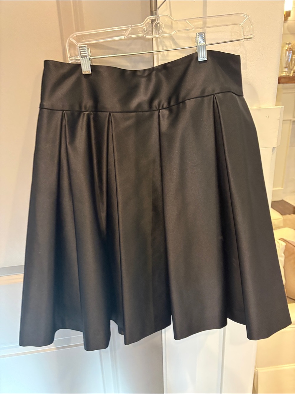 JS Collections Black  Satin Skater Skirt